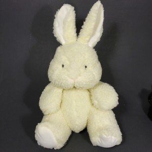 Vintage Bunny Rabbit Shearling Plush Carousel Off White  Chubby 11 in. Toy